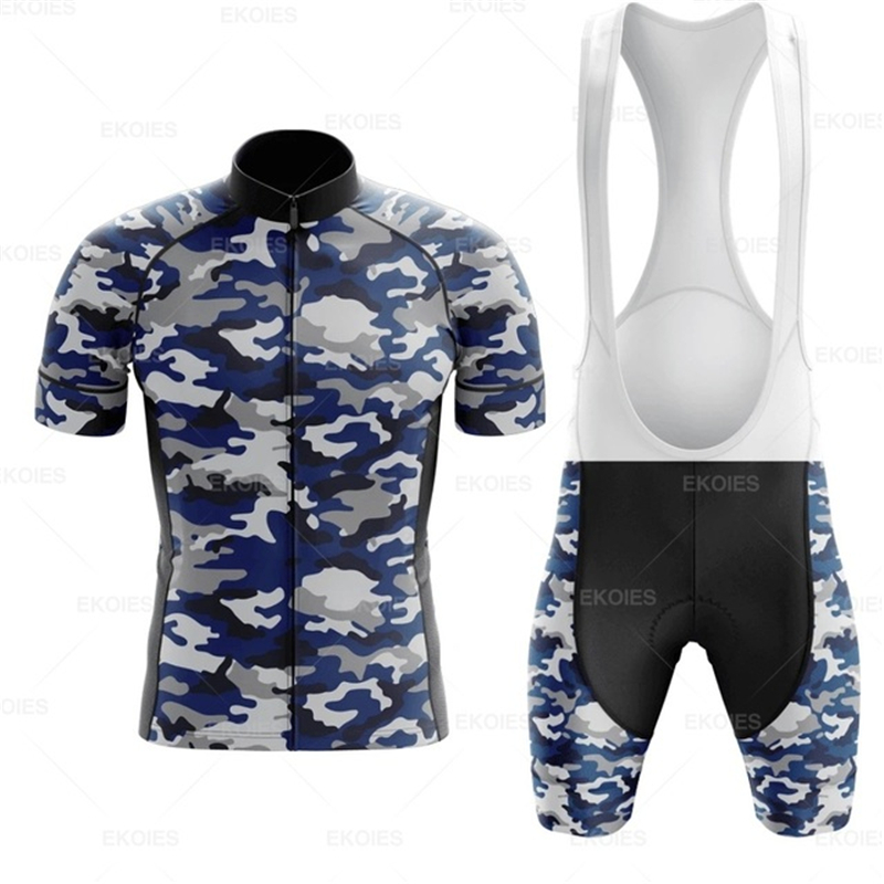 Mountain Biking Races - Camouflage Cycling Jersey Set for Men,