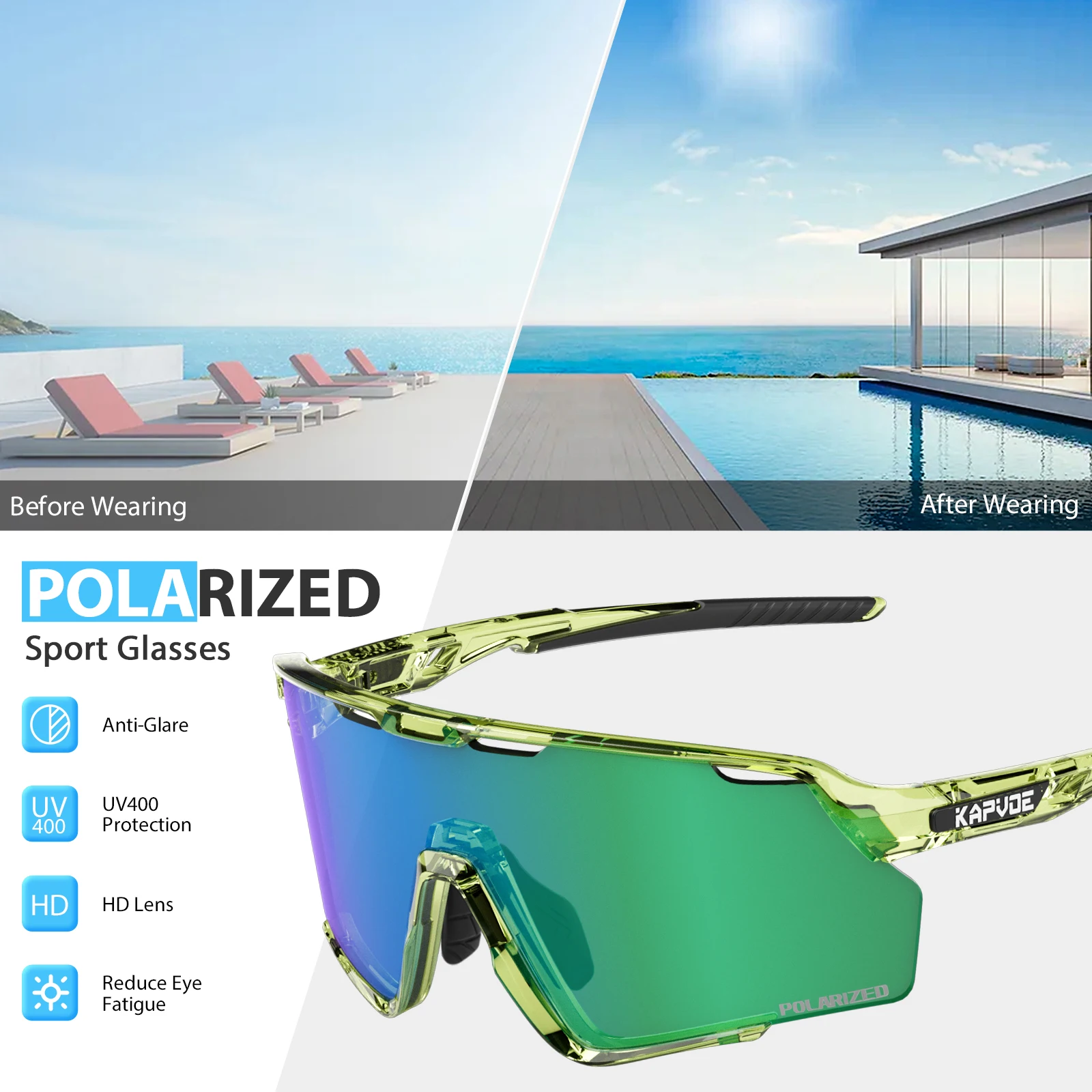 Kapvoe New Outdoor Bike Eyewea - Mountain Biking Sunglasses 评论和价格