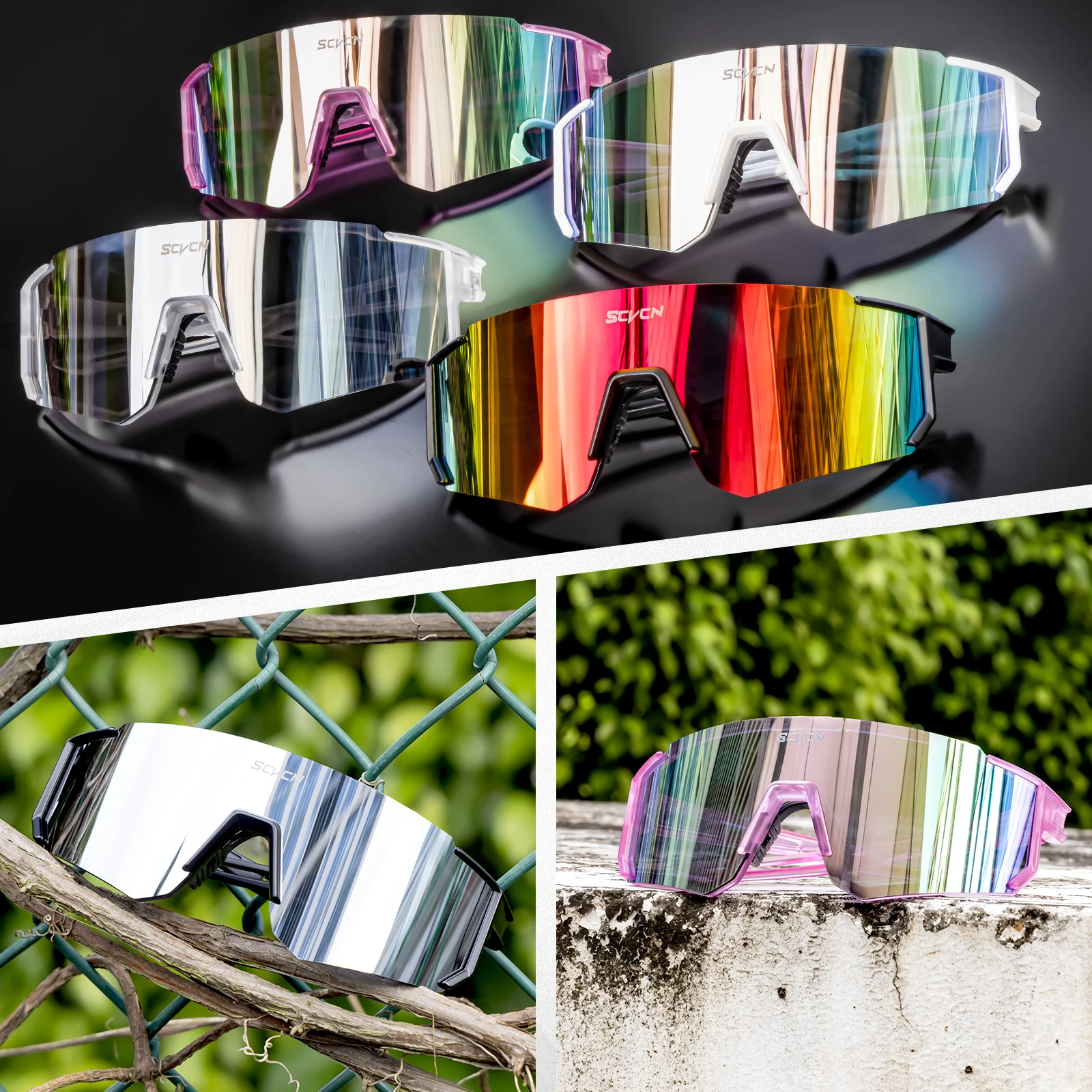 SCVCN New Photochromic Cycling - Mountain Biking Sunglasses 评论和价格