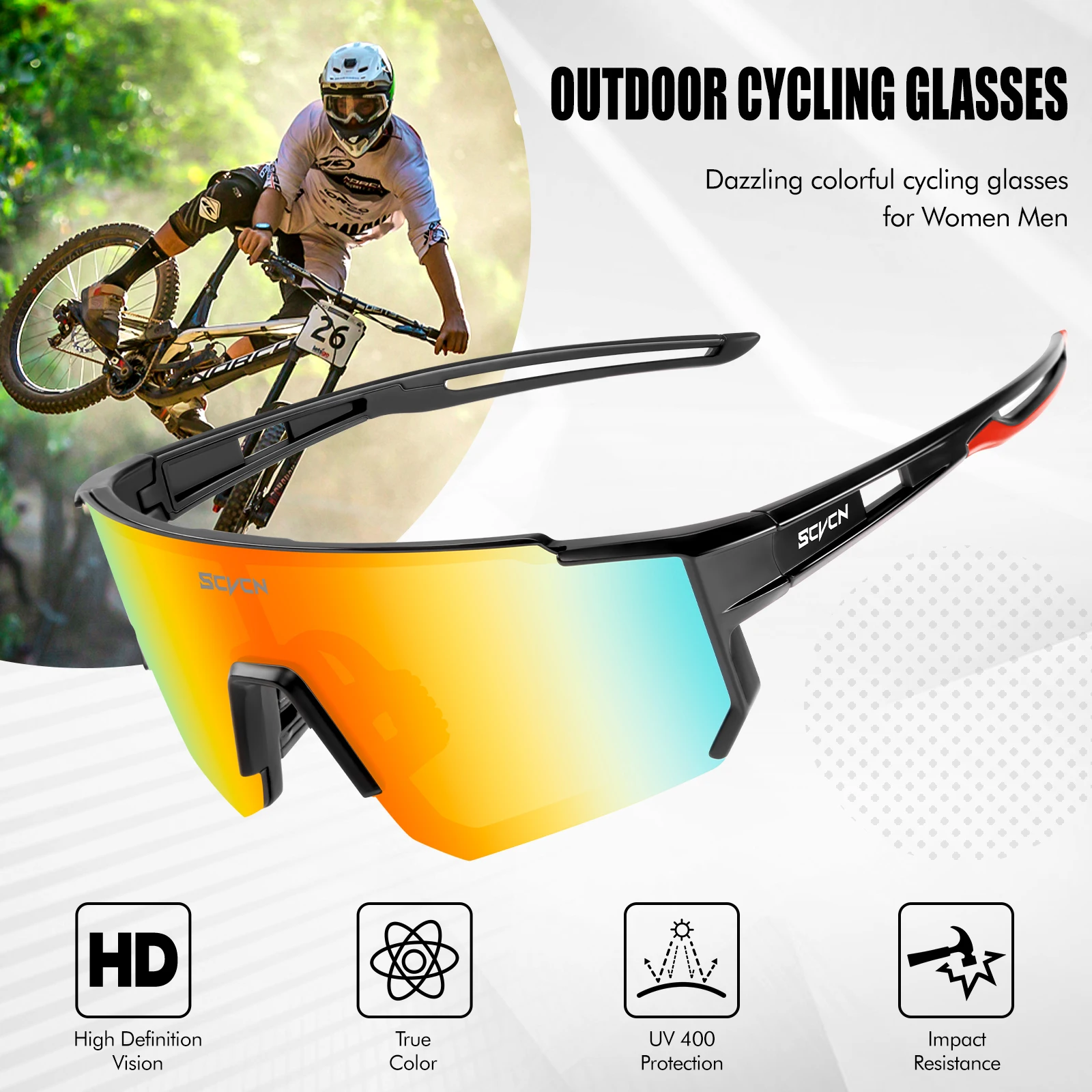 SCVCN New Photochromic Cycling - Mountain Biking Sunglasses 评论和价格