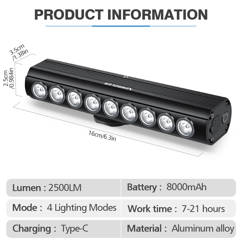 NEWBOLER 8000mAh Bicycle Light - Mountain Biking Backpack 评论和价格