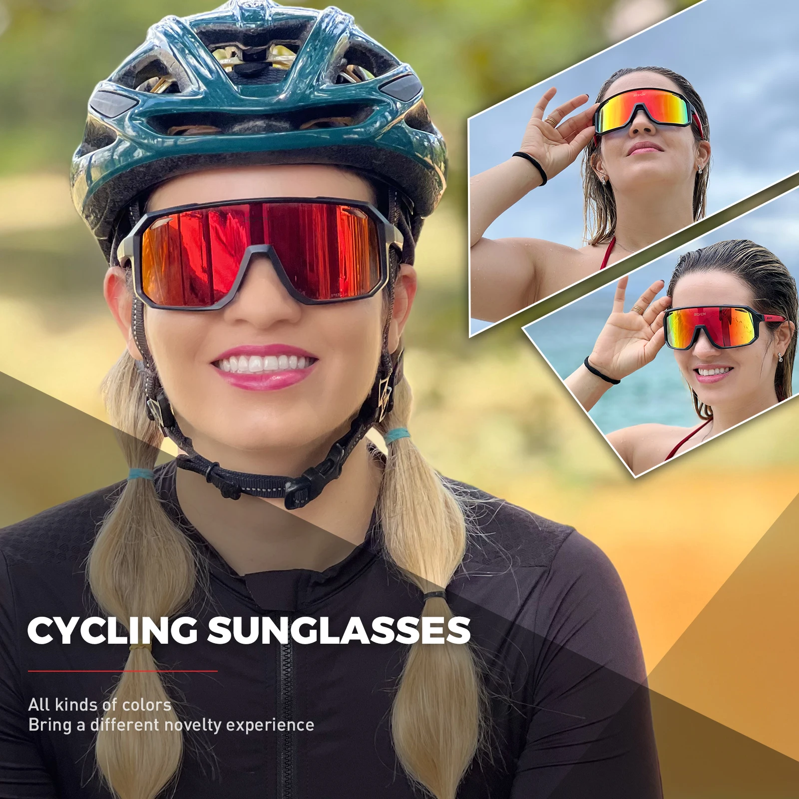 SCVCN New Cycling Sunglasses M - Mountain Biking Sunglasses 评论和价格