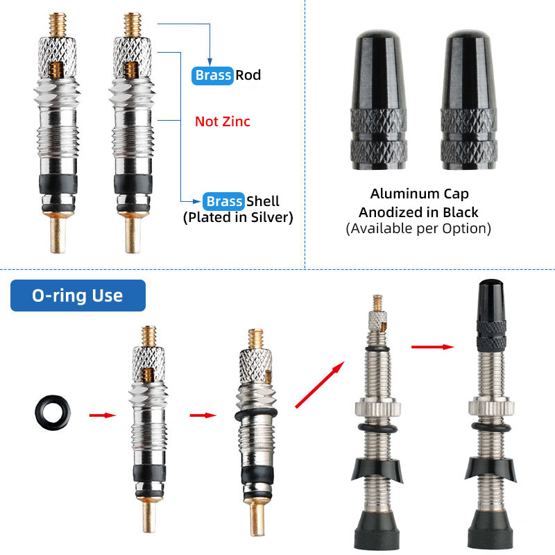 Bicycle No Tube Presta/FV Valv - Tubeless Valve Core 评论和价格