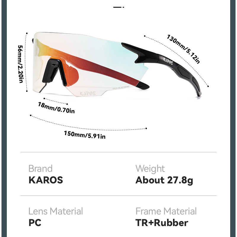 KAROS Photochromic Cycling Gla - Mountain Biking Sunglasses 评论和价格